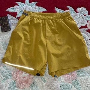 Surge Line Mustard Yellow Lululemon Shorts